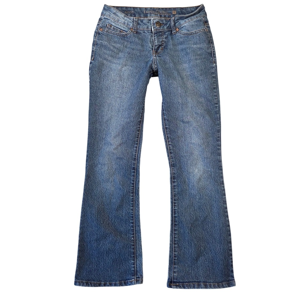 Faded Glory Womens Bootcut Jeans Size 4 Medium Wash‎ Denim Mid Rise Blue Pants